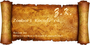Zombori Kocsárd névjegykártya